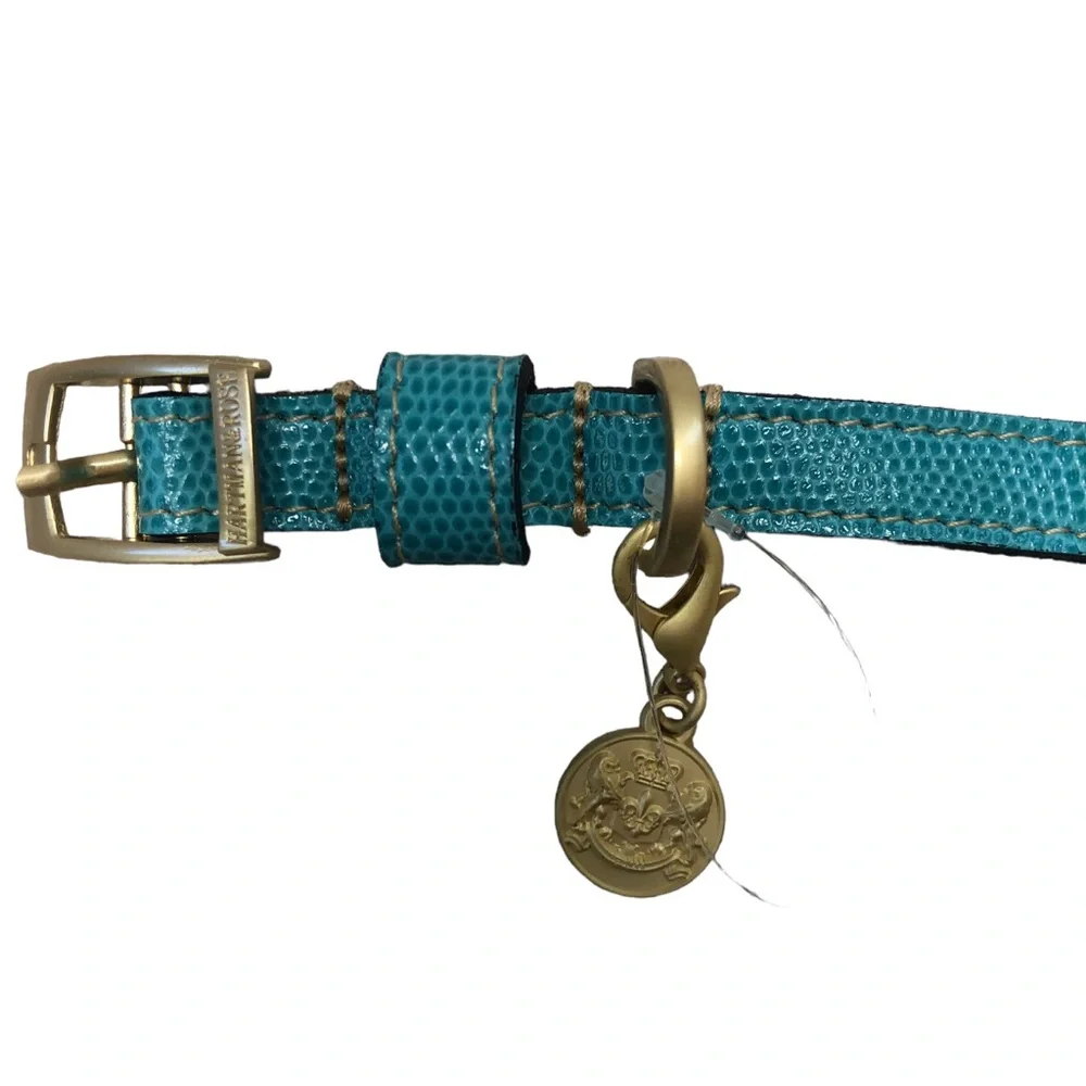 Hartman & Rose Leather luxury Dog Collar Park Avenue Collection Size Small NWT